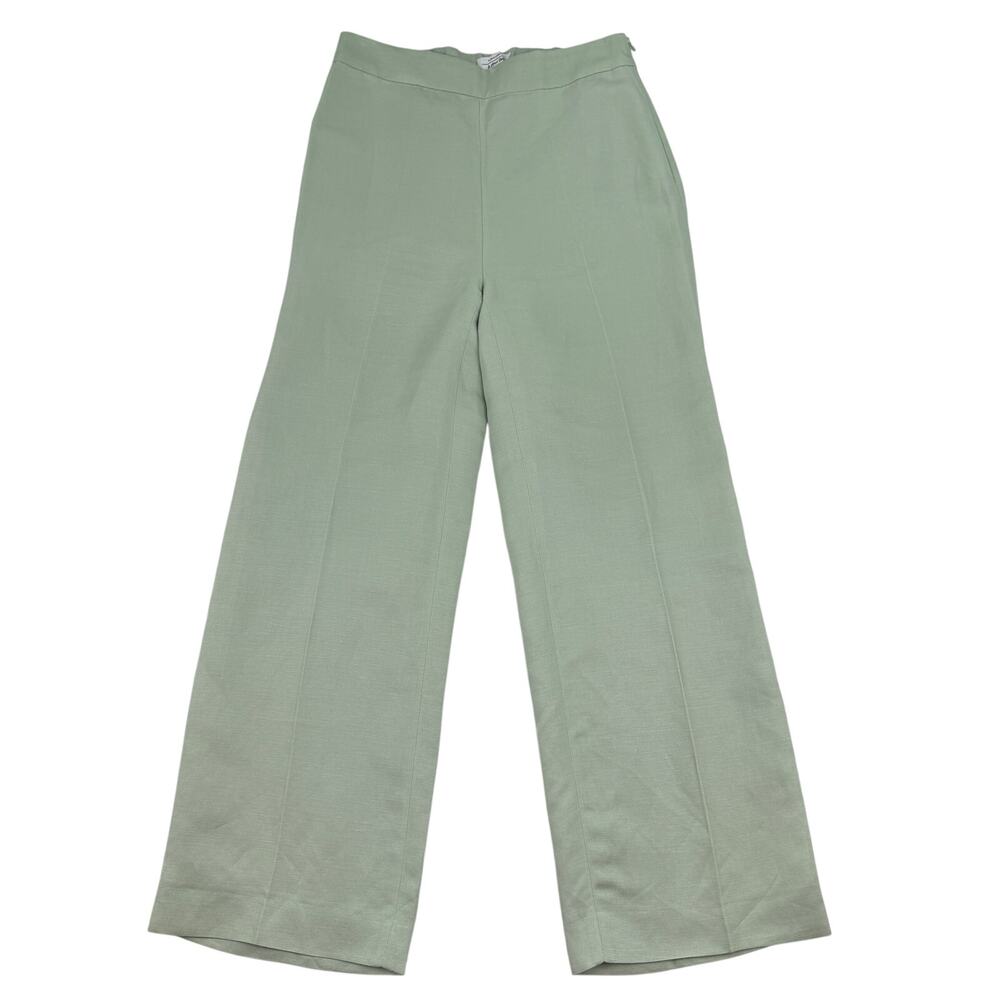 & Other Stories Linen Lyocell Wide Leg Pants Mint Green Trouser Sz 8 Work